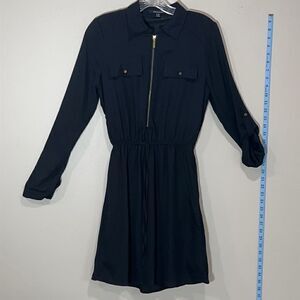 Sexy Black Zip Up Dress By “New Look”. Size Small.